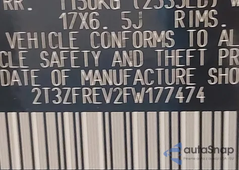 2015 Toyota Rav4 Le from USA, damaged, VIN 2T3ZFREV2FW177474